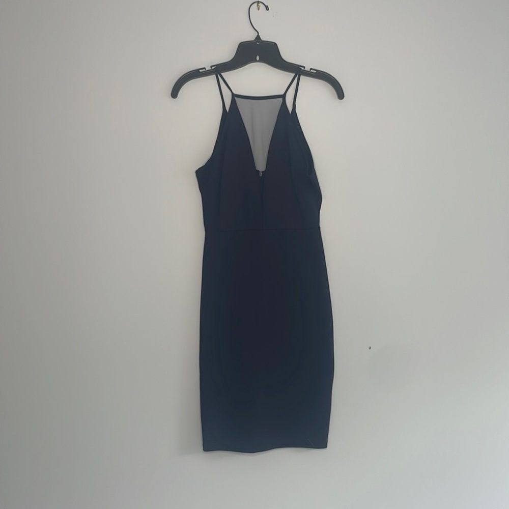 Soprano sheer plunging v dress